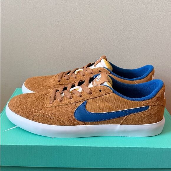 Nike SB Heritage Vulc Skate Brown Blue Sneakers CD5010-200  Nike SB Heritage Vulc Flax Brown CD5010-200 Men’s Size 11.5